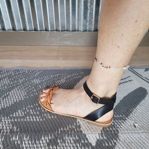 Dream Pairs Black and Tan Braided Sandals